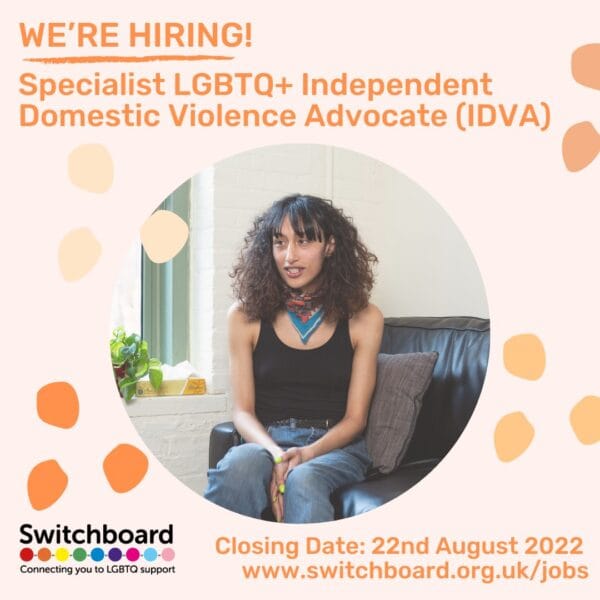 JOB: Switchboard seeks full-time Specialist LGBTQ+ Independent Domestic Violence Advocate