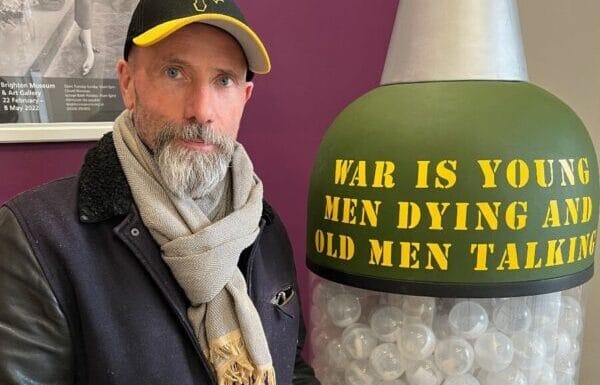 Brighton artist Jamie McCartney creates bomb-shaped vending machine for Ukraine