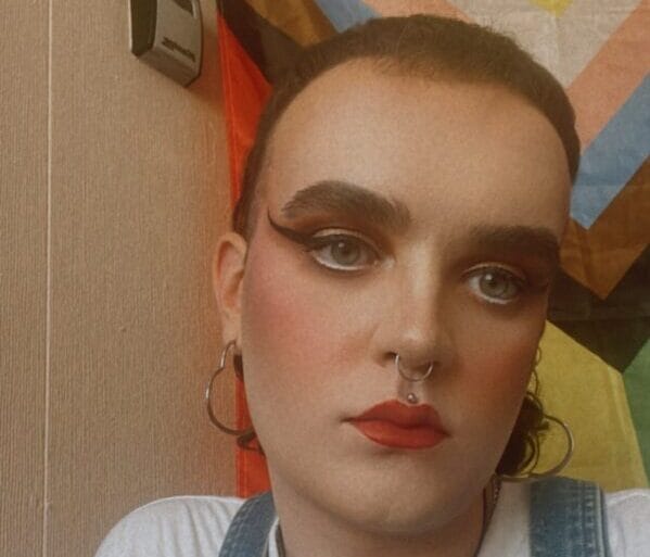 Astrid Palmer, LGBTQ+ domestic violence advocate at Brighton & Hove LGBTQ+ Switchboard, attends House of Commons reception to celebrate fund which supports projects that provide a safety net for survivors of domestic abuse