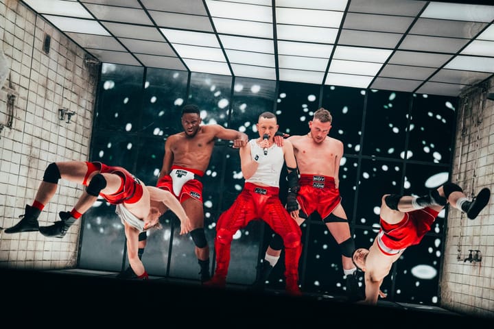Bish Bash Bosh! Olly Alexander takes to the stage in Malmö for his first Eurovision rehearsal