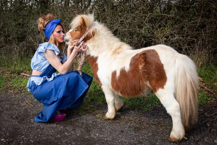 UK’s only known drag-farmer, Boo La Croux, captured in photographs by award-winning photographer Billie Charity