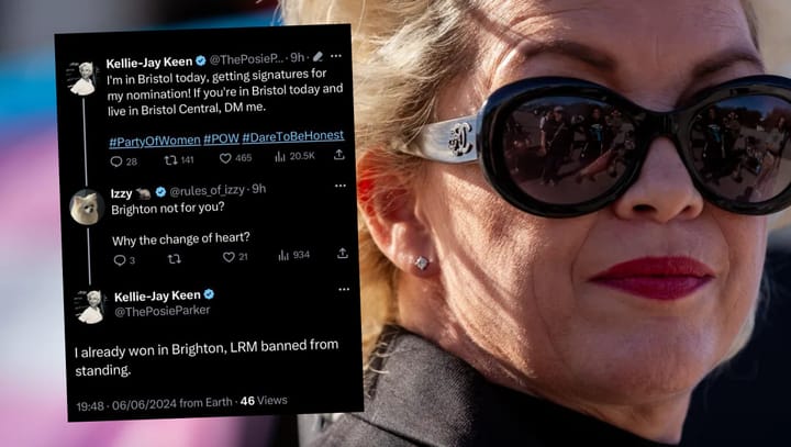 Anti-trans activist Kellie-Jay Keen-Minshull, also known as ‘Posie Parker’, implies she was responsible for Brighton Kemptown MP Lloyd Russell-Moyle’s downfall