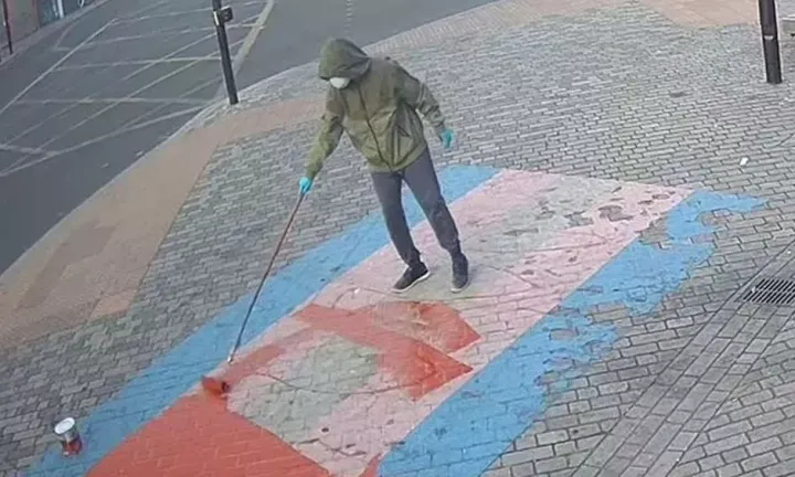 Met Police hunting down vandal who painted over Pride flags outside east London train station