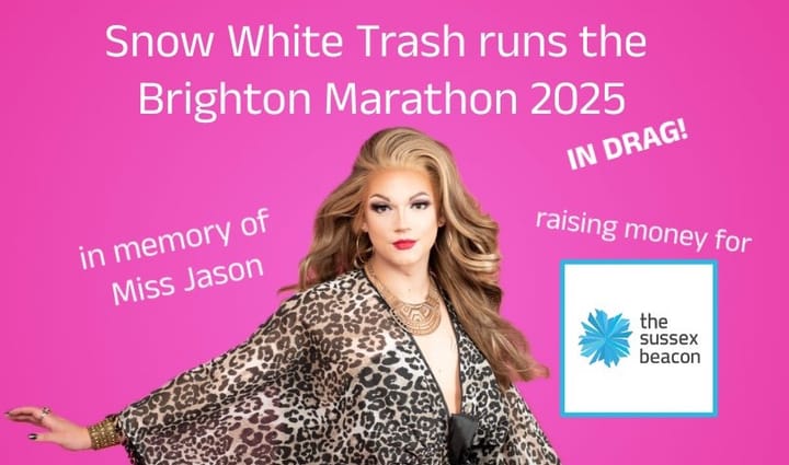 Snow White Trash to run Brighton Marathon 2025 in drag in memory of trailblazing drag icon Miss Jason