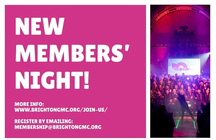 Love music? Enjoy singing (even if it’s just in the shower)? Brighton Gay Men’s Chorus announces New Members’ Evening on September 10