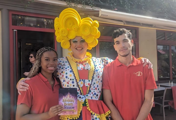 Stars of this year’s Brighton Family Panto out and about in the city centre promoting December’s Sleeping Beauty