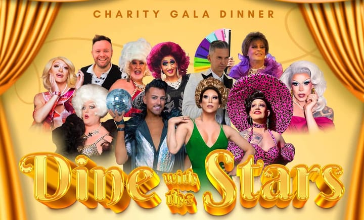 Dine With The Stars, featuring a glittering line-up of top talent at your table, to raise funds for local HIV charity Lunch Positive