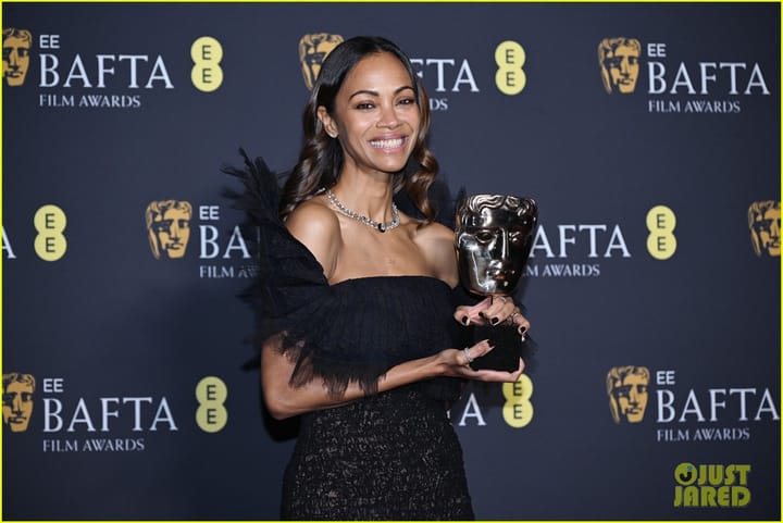 Zoë Saldaña, star of Emilia Pérez, dedicates BAFTA to her trans nephew