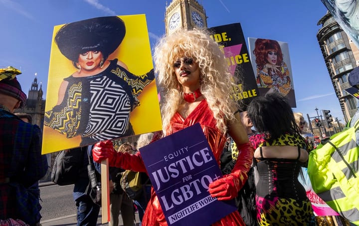 LGBTQ+ community, allies and drag artists demand justice for Heklina, the drag artist who was found dead at a flat in Soho in April 2023