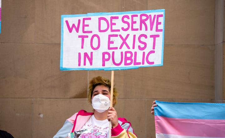 Hundreds gather outside Glasgow office of Equalities and Human Rights Commission to protest anti-trans Supreme Court ruling