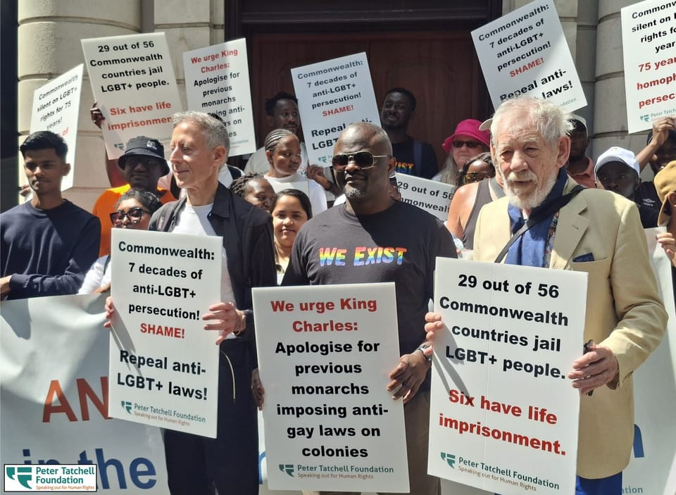 Sir Ian McKellen leads ‘Commonwealth Walk of Shame’ protest against anti-LGBTQ+ laws