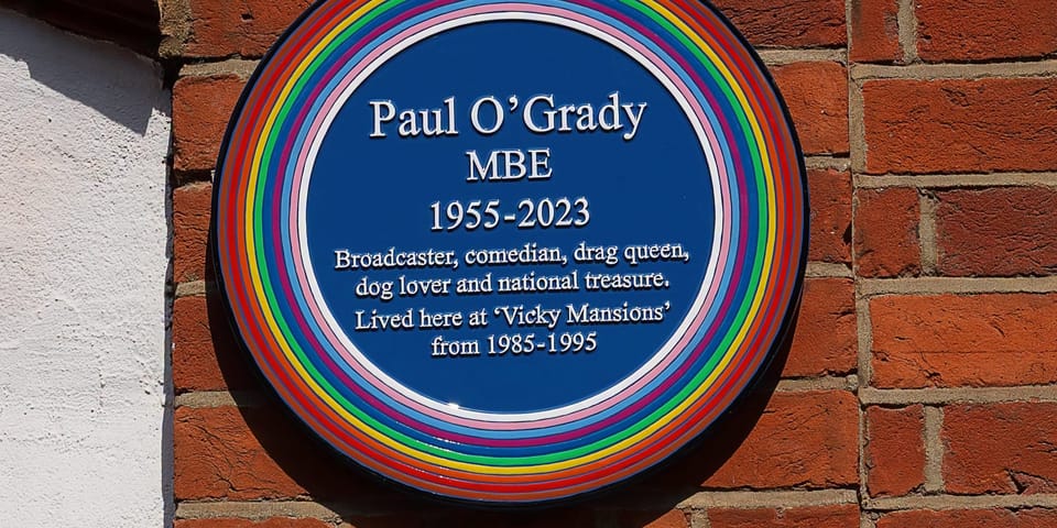 Paul O’Grady honoured with Rainbow Plaque at former Lambeth home
