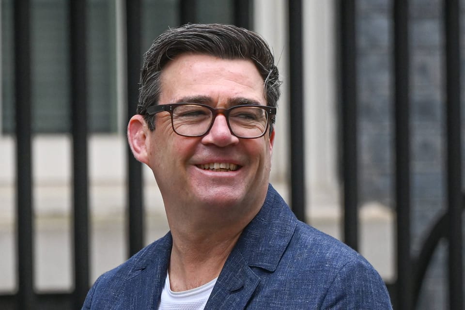 Greater Manchester Mayor ANDY BURNHAM is seen outside 10 Downing Street in London on March 31, 2026