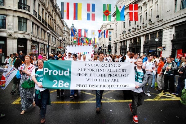 Proud2Be marching at London Pride 2012