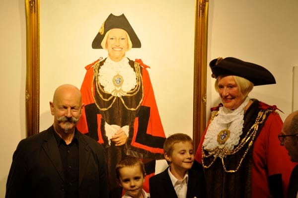 Mayor of Brighton & Hove with artist, Paul Tash Ostrer (left)