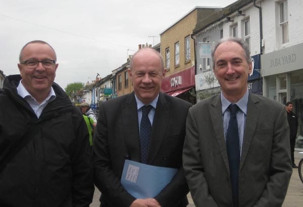 Cllr Andrew Wealls, MIke Weatherley MP, Rt Hon Damian Green, MP