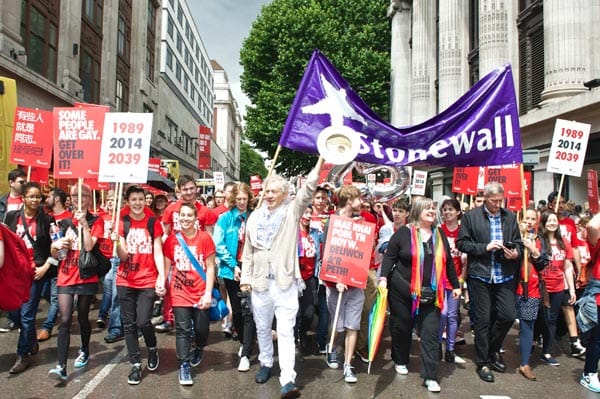 Sir Ian McKellen leads Stonewall volunteers