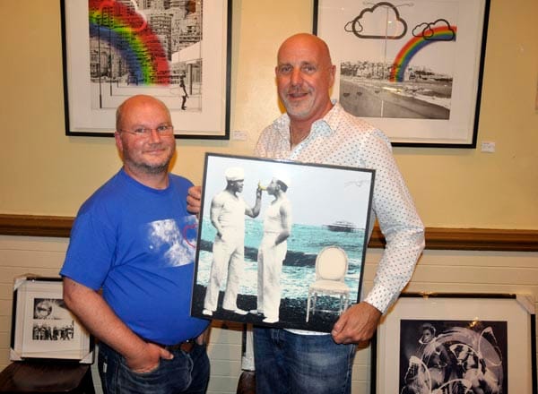Richard Denne and Andy Tull: Andy purchased one of the limited edition prints to benefit the Rainbow Fund.