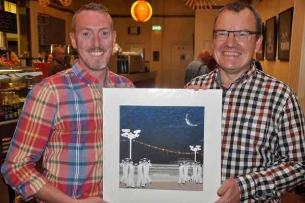 Danny Dwyer and Chris Cooke: Danny purchased one of the limited edition prints that will benefit the Rainbow Fund