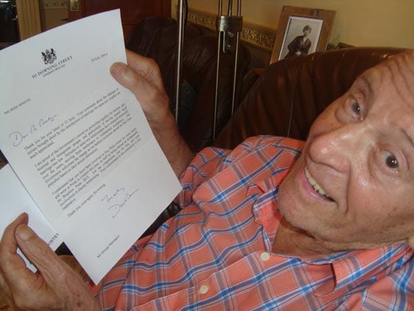 George Montague: The Oldest Gay in the Village receives a letter of congratulations from the Prime Minister