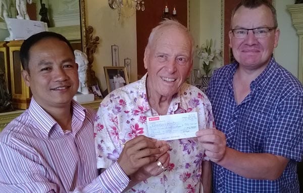 Somchai, George and Chris Cooke from the Rainbow Fund