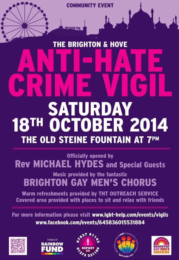 Brighton & Hove Hate Crime Vigil