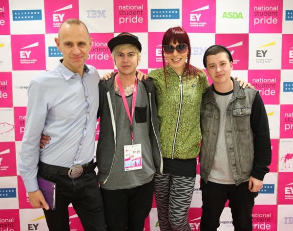 Evan, Fox, Paris and Ruben at Student Pride 2014