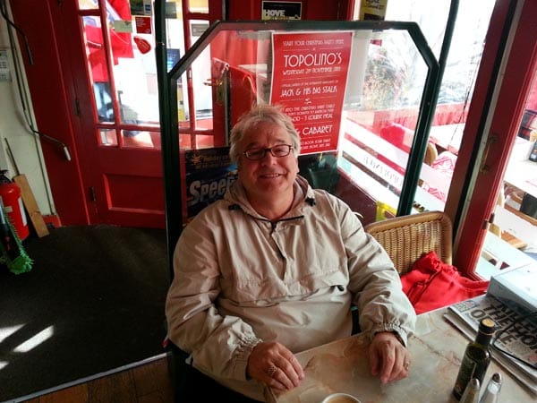 You would find Brian most days holding court at Topolinos Restaurant in Hove