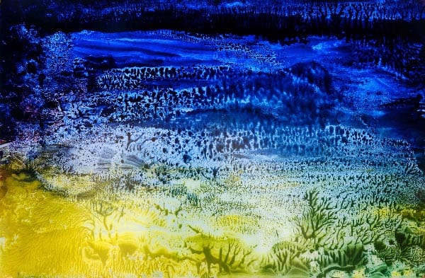 Tides Mono Print by Simon Tarrant: Oil on glass light box