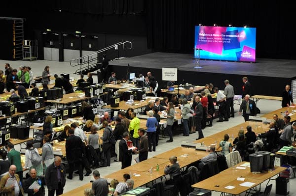 The count took place at the Brighton Centre 