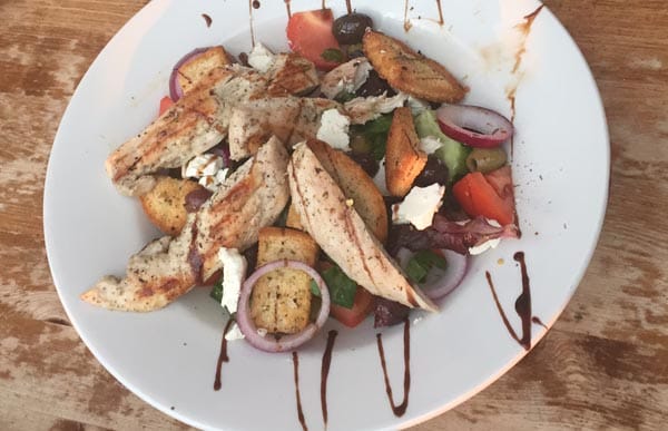 Greek salad with chicken