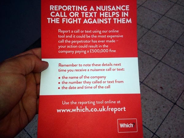 Which? nuisance calls leaflet