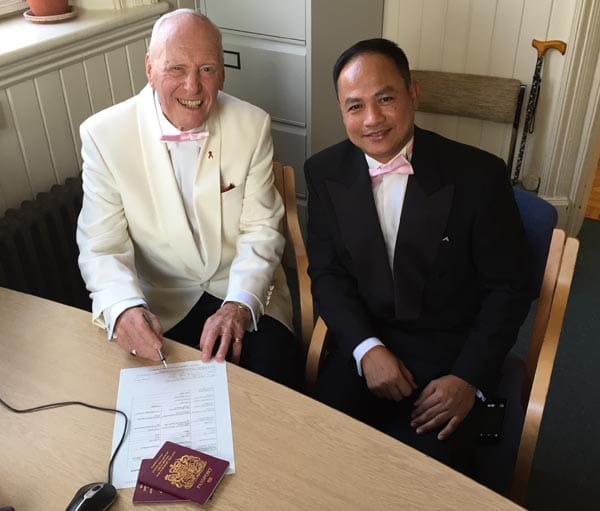 George and Somchai married on the eve of Brighton Pride 2015