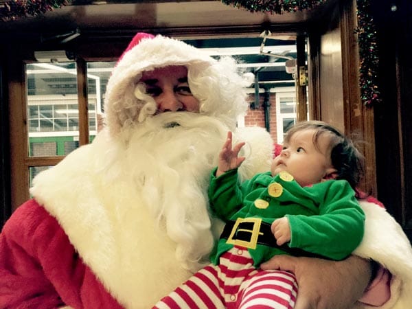 Gscene Santa and his little helper, Bibi Tellyn-Clarke