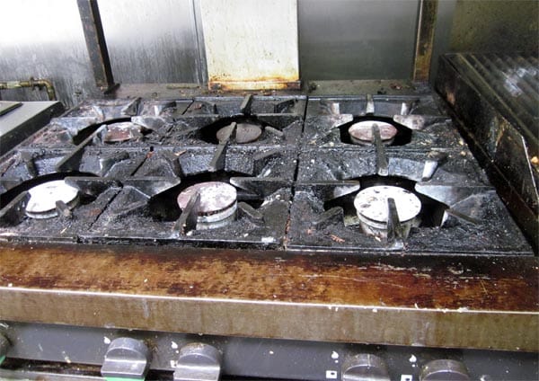 Dirty cooker in Little Bay Restaurant