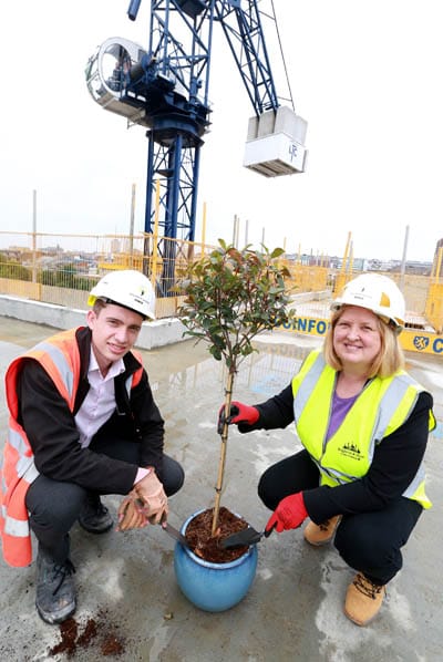 Apprentice Rory Bedding with Cllr Anne Meadows