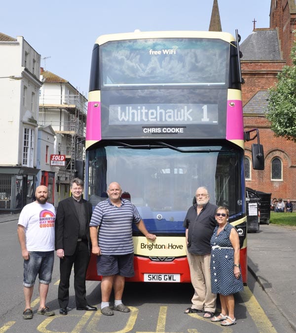 Pictures left to right: Silvio Grasso, Brighton Gay Men's Chorus, Rev'd Andrew Woodward, St Mary's Church James Ledward, Gscene Magazine Steve Parry, Community Activist Mo Marsh, Labour Councillor for Moulsecoomb and Bevendean