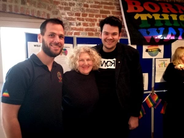 From left to right: Joe Finch, Julie Jones-Evans (Local Councillor) and Joe Plumb (Chair of IW Pride)