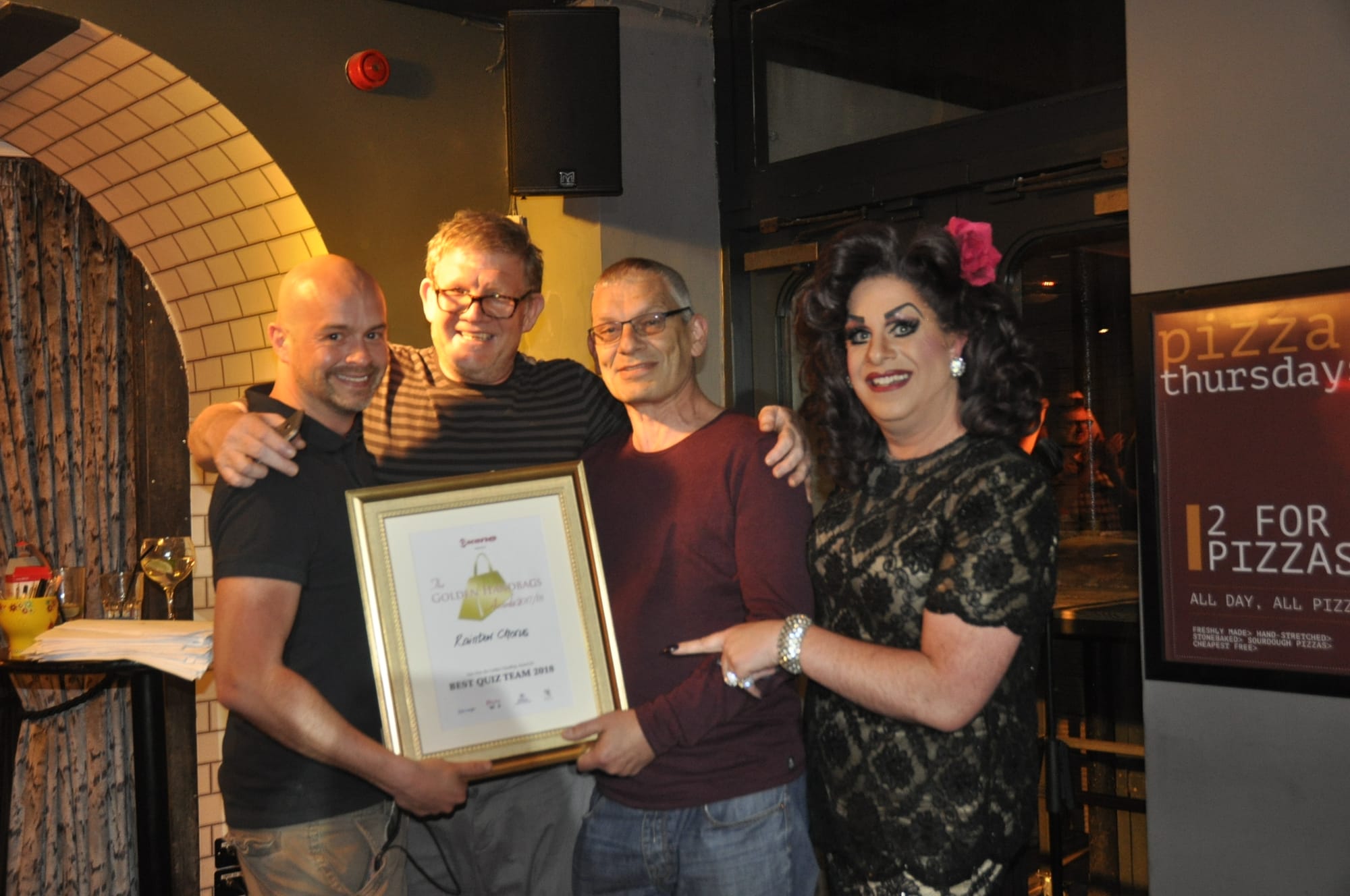 Winner of Golden Quiz 2018 - The Rainbow Chorus team with Lola Lasagne