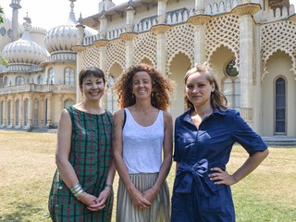 Caroline Lucas MP for Brighton Pavilion (left), Amanda Knight (centre), Marianna Ebel (right)