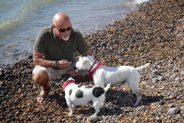 Richard with his two terriers Sidney and Digger