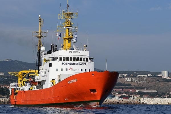 The Aquarius is docked in Marseilles at the moment