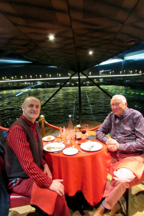 Mike and Roger cruise on the Bateaux Mouches